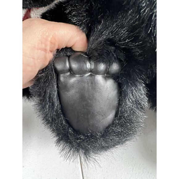 Applause Black Bear Stuffed Animal Zachary 14” Knit Hat Scarf Plush Toy Holiday - Picture 2 of 5